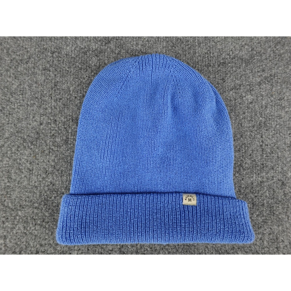 Madewell Cuffed Beanie Unisex‎ OS Blue NEW Ribbed Knit Eco-Friendly MB609